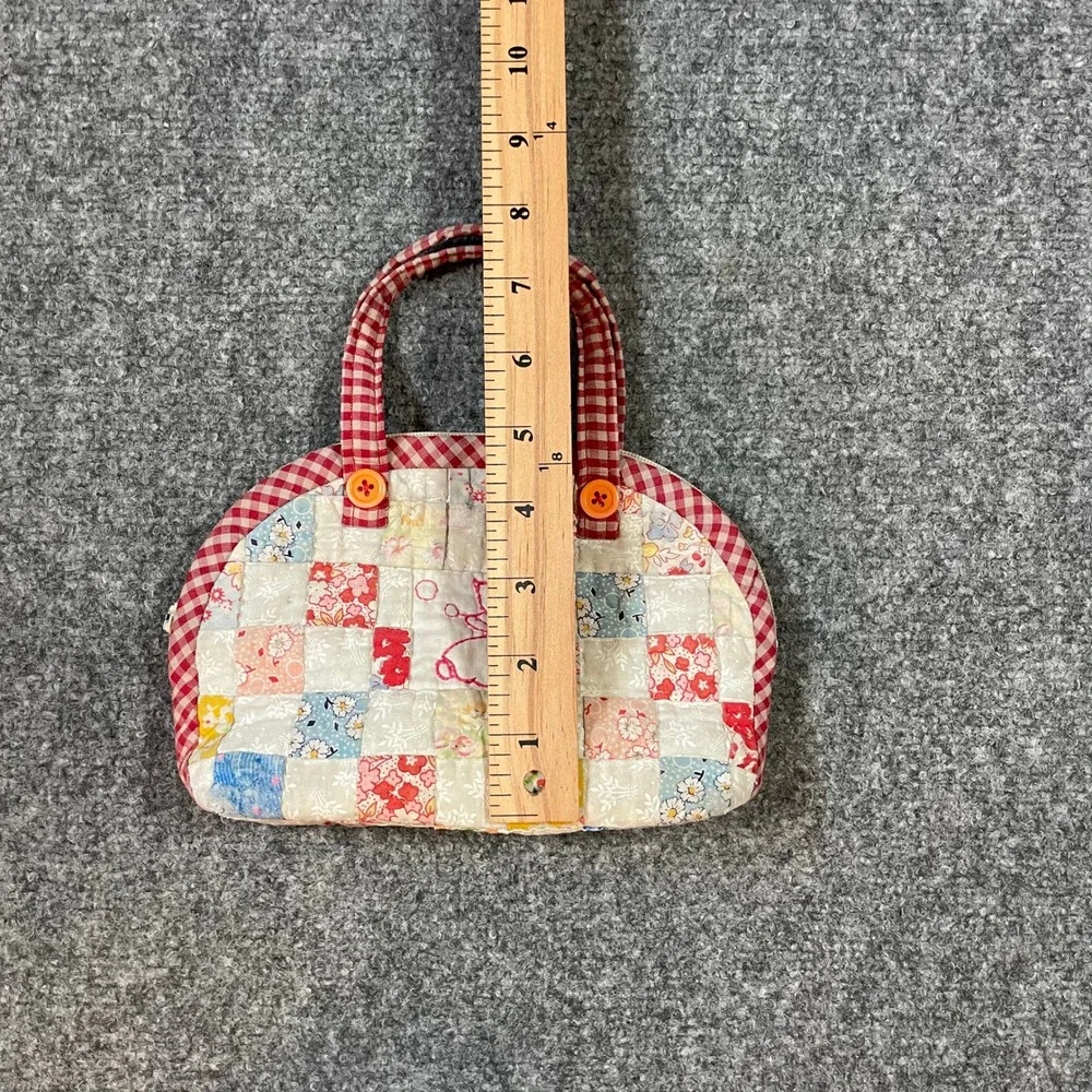 Handmade Patchwork Handbag Women Small Multicolor Sunbonnet Sue Quilted Gingham